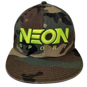 Neon Sport Snapback Cap Multi One Size Adjustable Embroidered Camo Vented Holes